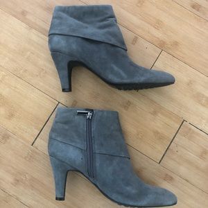 Grey suede Bandolino ankle boots, size 6